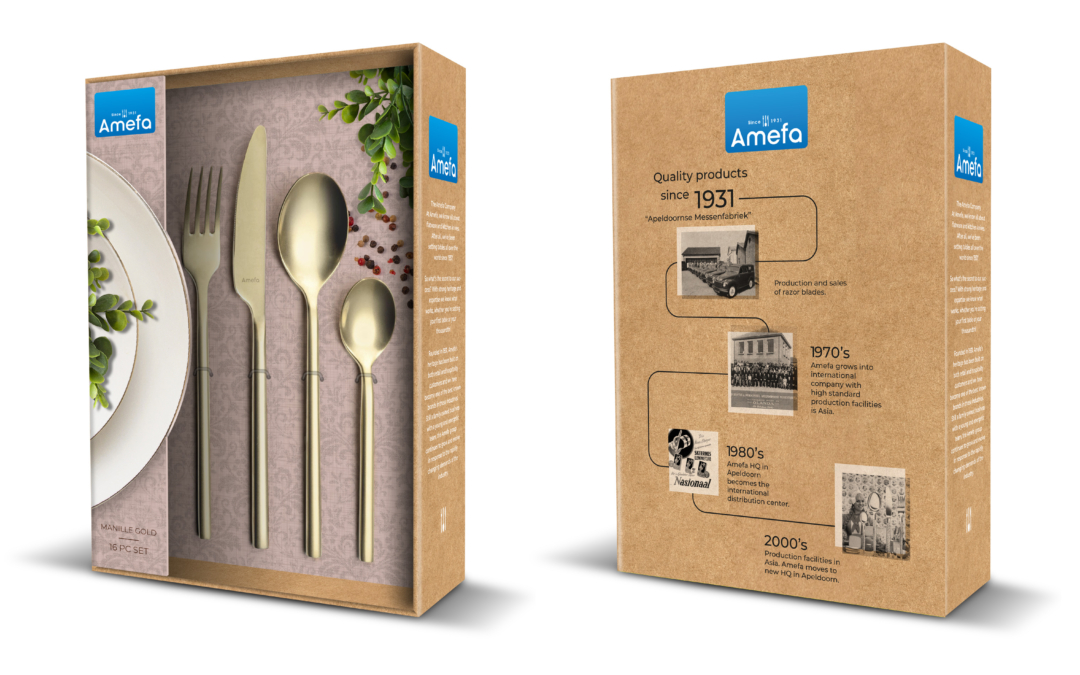 Selected Pentawards 2022 – Amefa 24-piece cutlery sets packaging